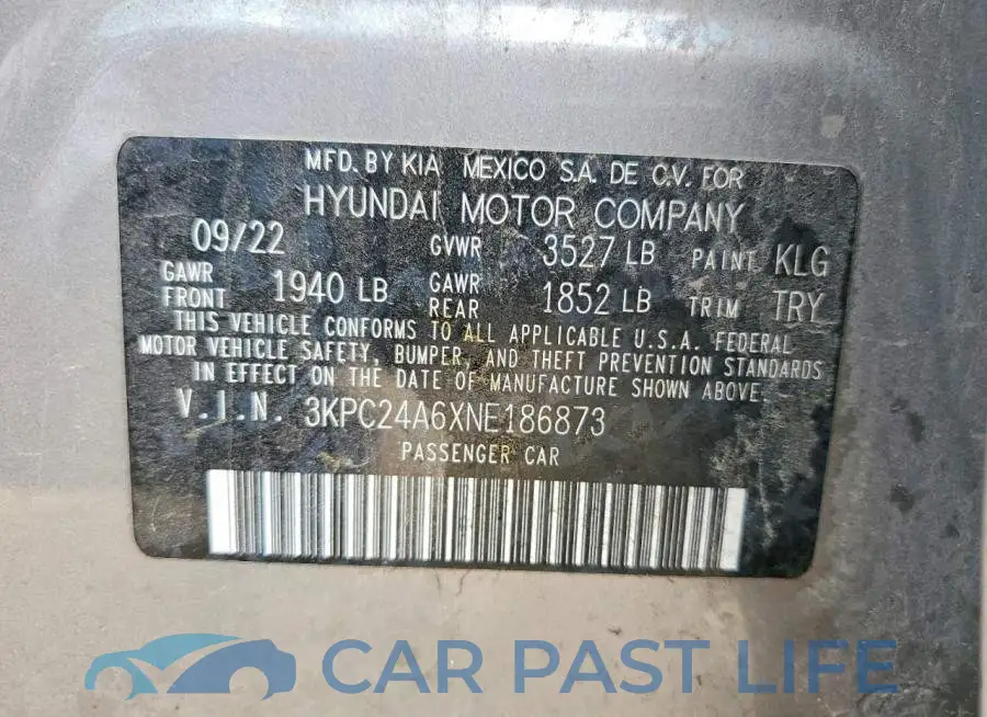 3KPC24A6XNE186873# 12