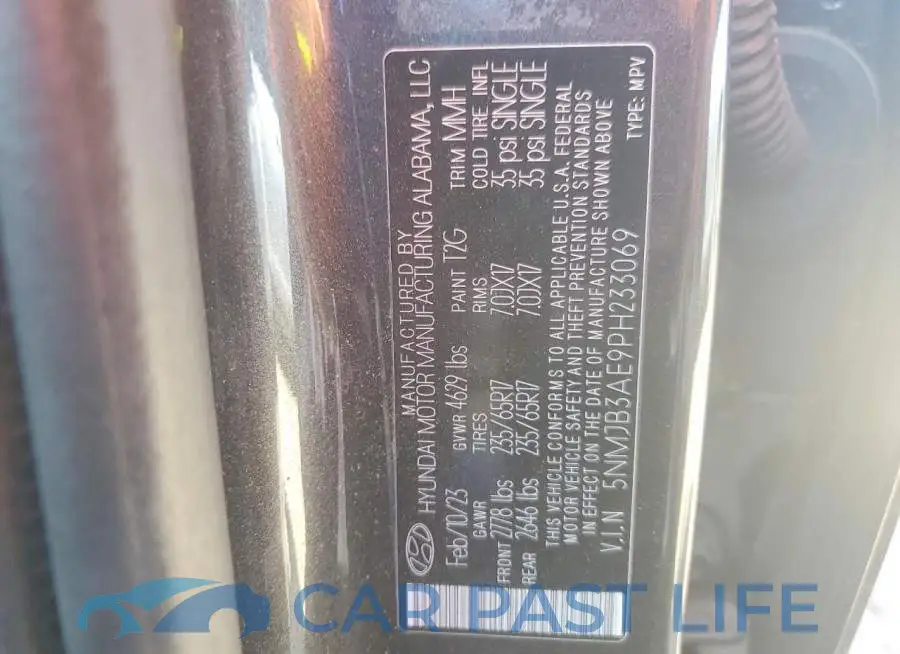 5NMJB3AE9PH233069# 13