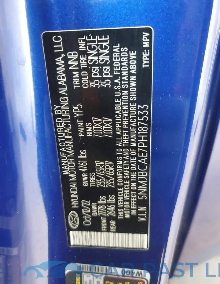 5NMJBCAE7PH187533# 13