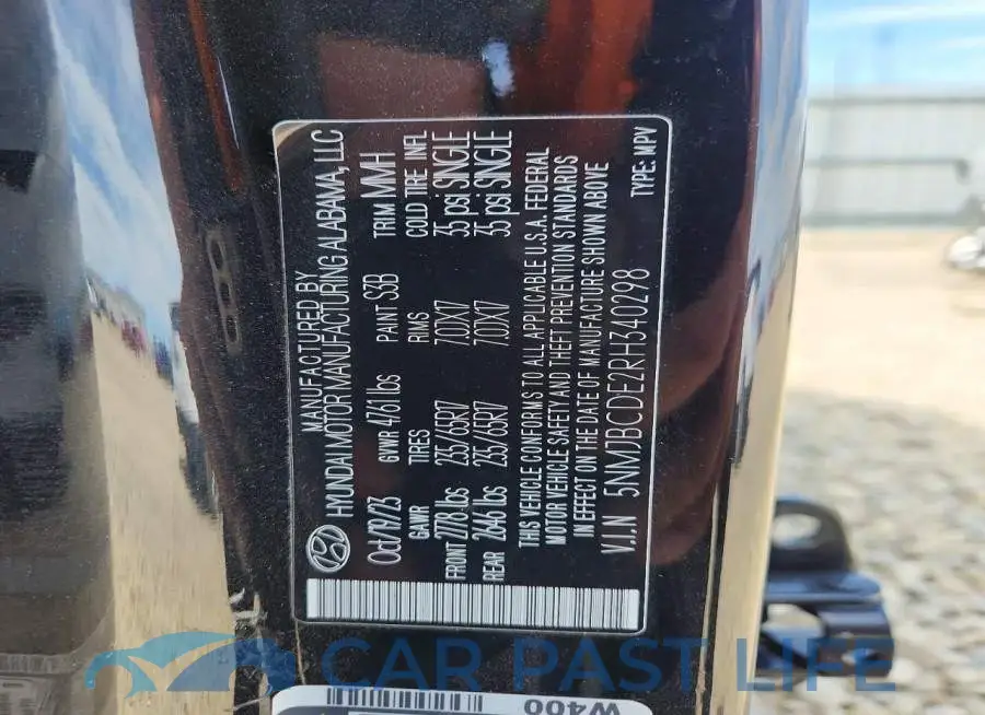 5NMJBCDE2RH340298# 13