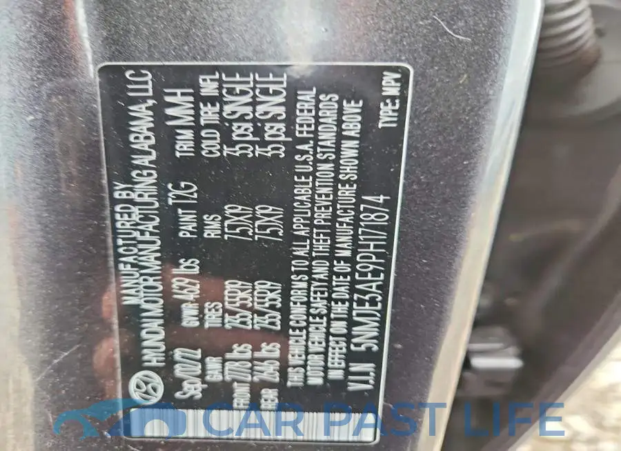 5NMJE3AE9PH171874# 13