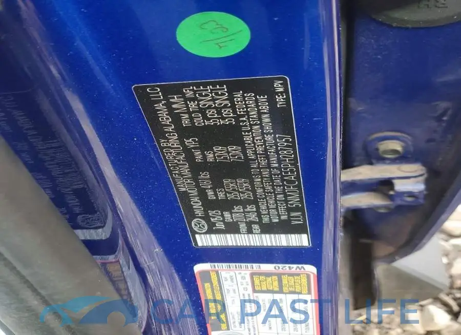 5NMJFCAE5PH287957# 13