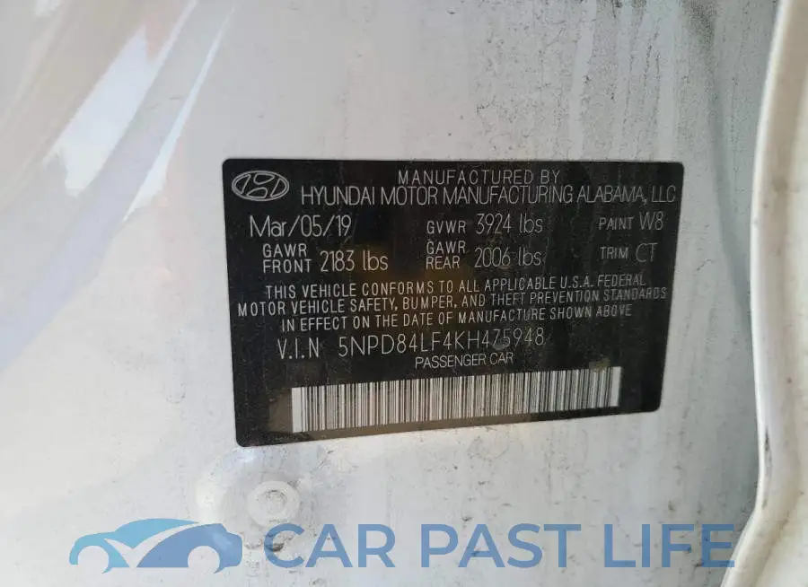 5NPD84LF4KH475948# 12