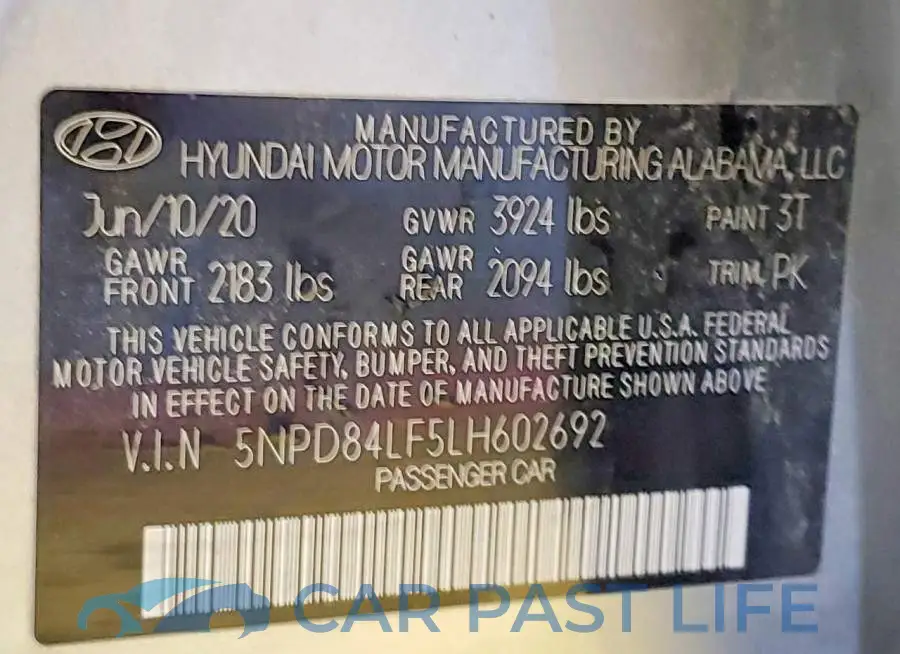 5NPD84LF5LH602692# 12