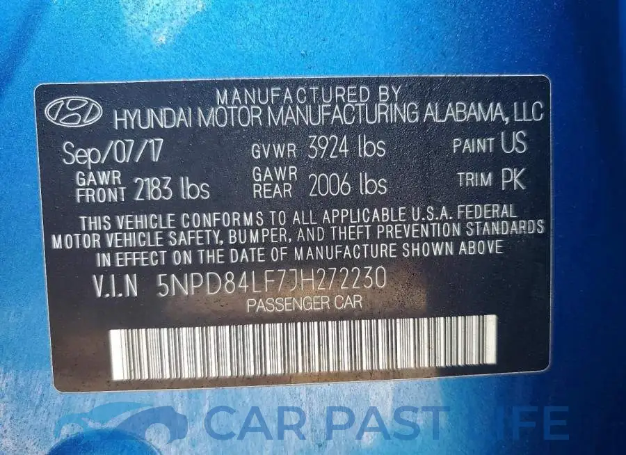 5NPD84LF7JH272230# 12