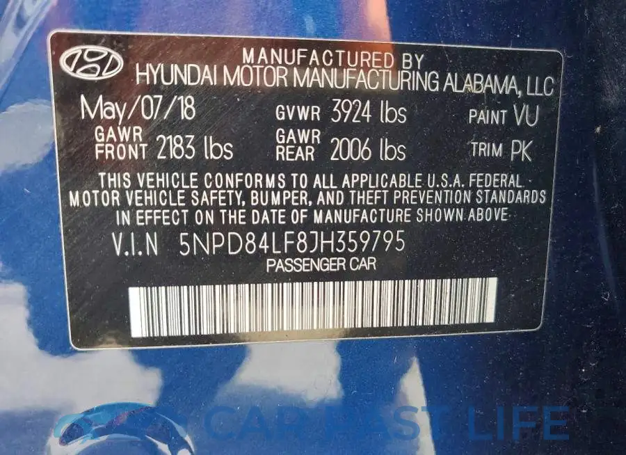 5NPD84LF8JH359795# 12