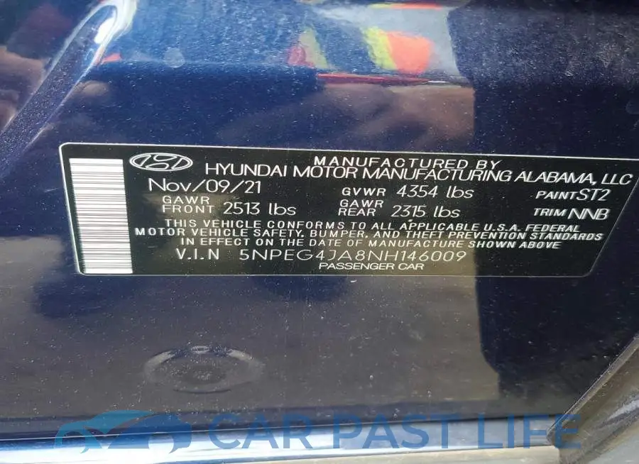 5NPEG4JA8NH146009# 12