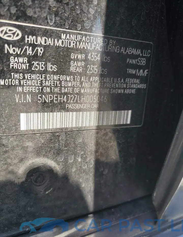 5NPEH4J27LH005046# 13