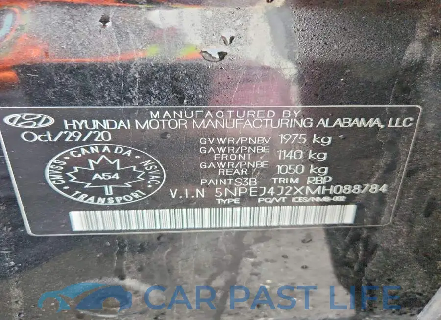 5NPEJ4J2XMH088784# 12