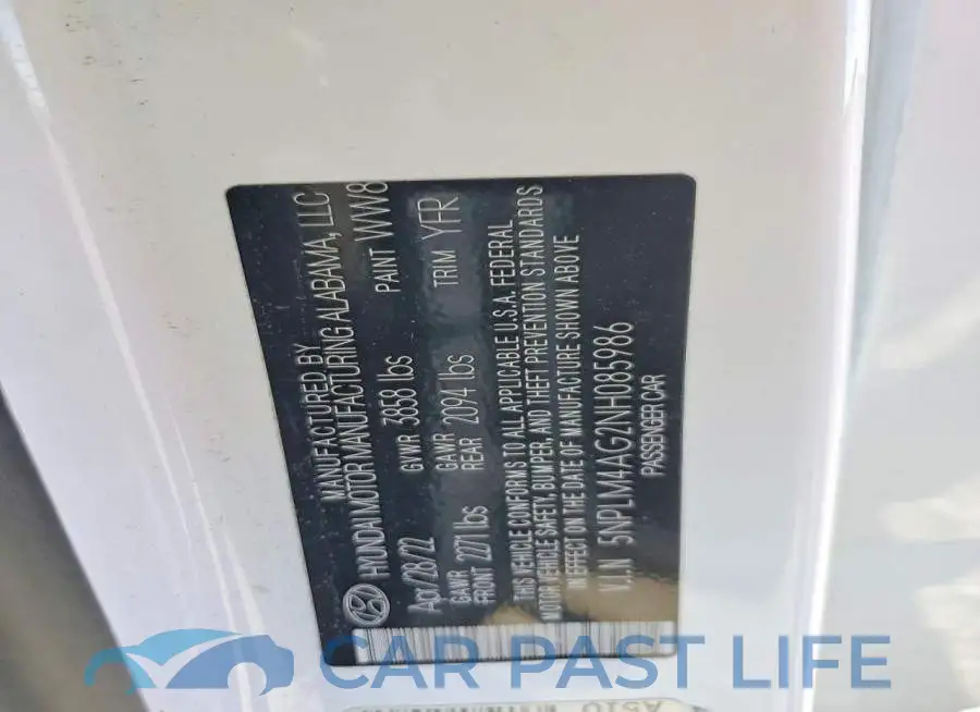 5NPLM4AG2NH085986# 13