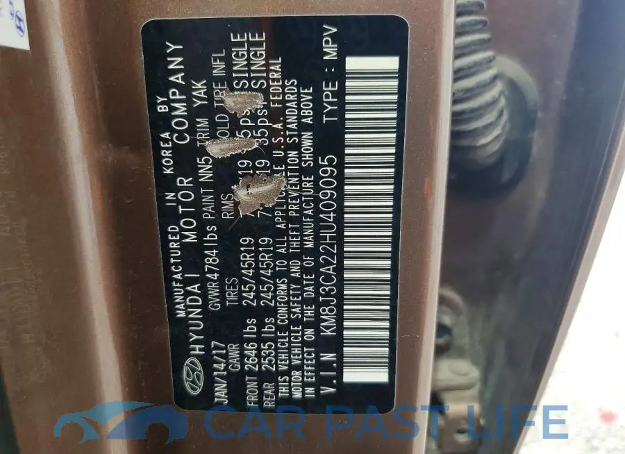 KM8J3CA22HU409095# 13