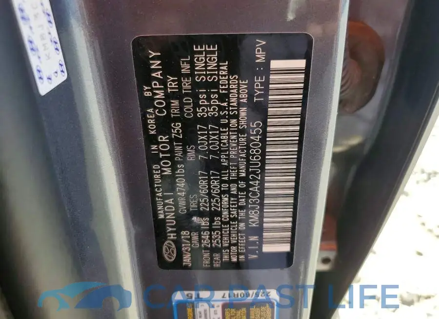 KM8J3CA42JU680455# 13