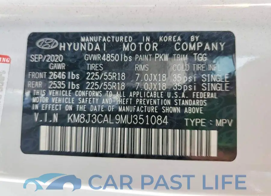 KM8J3CAL9MU351084# 13