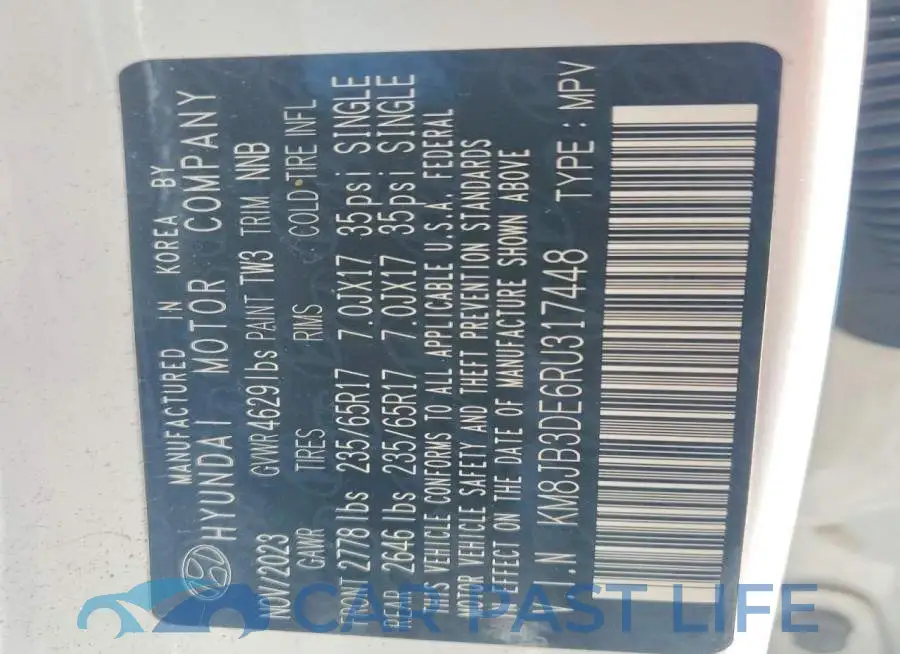 KM8JB3DE6RU317448# 13