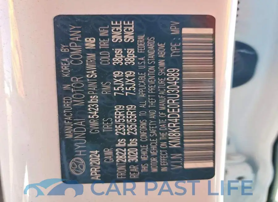 KM8KR4DE0RU304989# 12