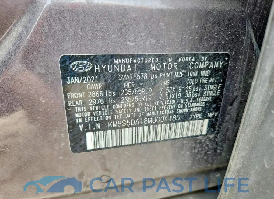KM8S5DA18MU004185# 13