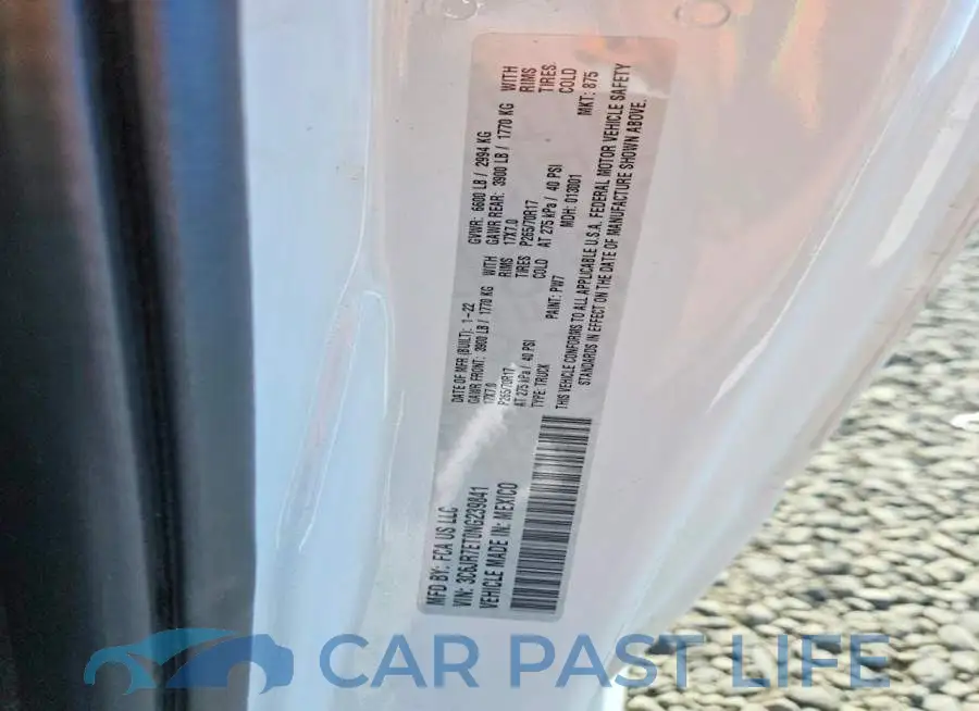 3C6JR7ET0NG239841# 12