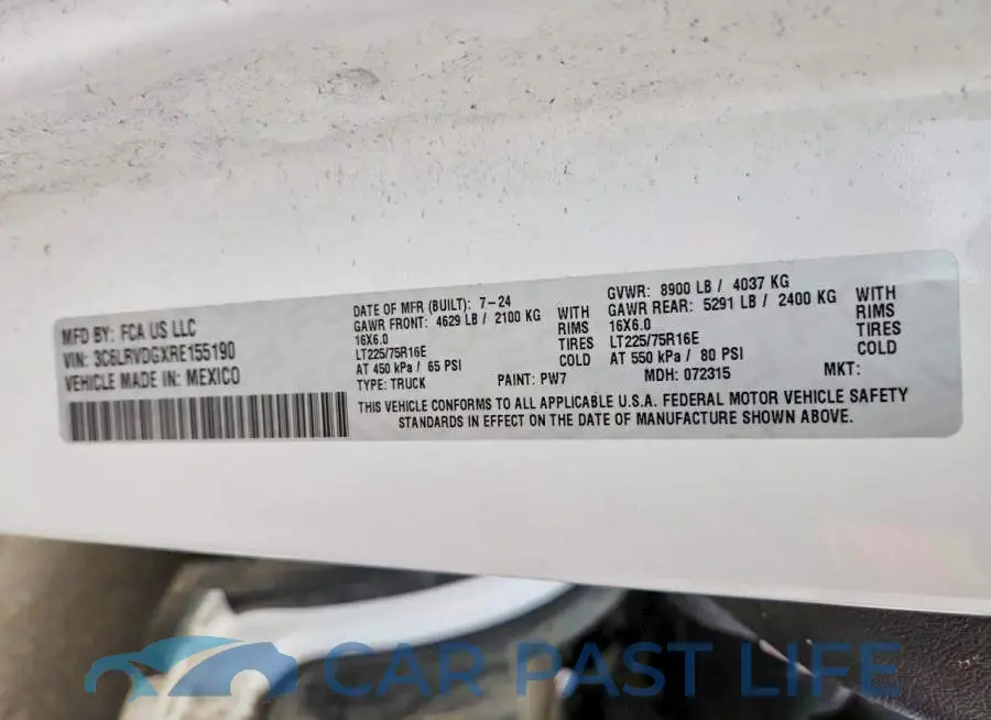 3C6LRVDGXRE155190# 13