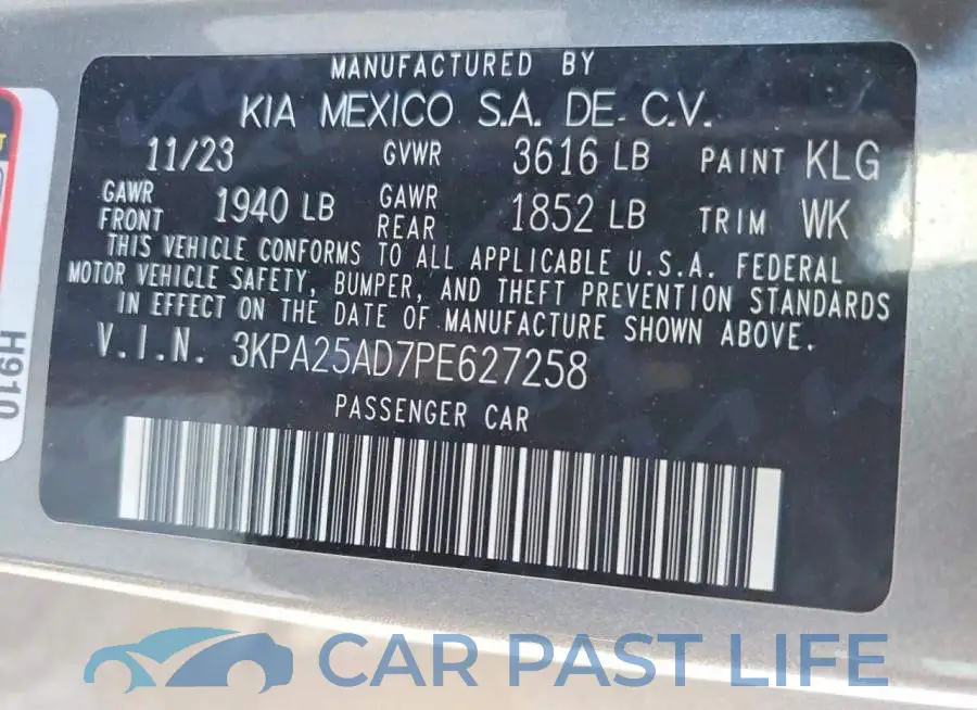 3KPA25AD7PE627258# 13