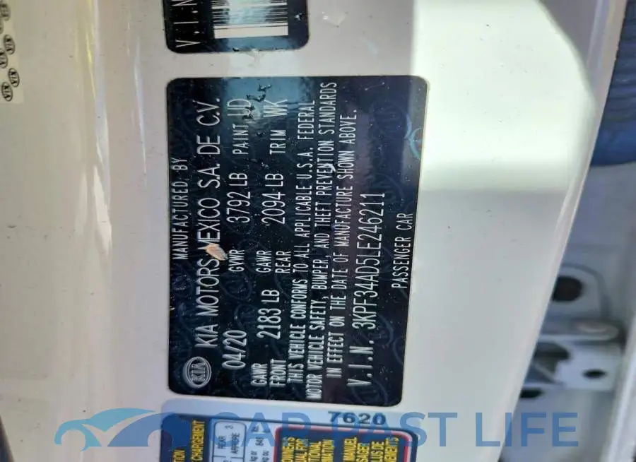 3KPF34AD5LE246211# 12