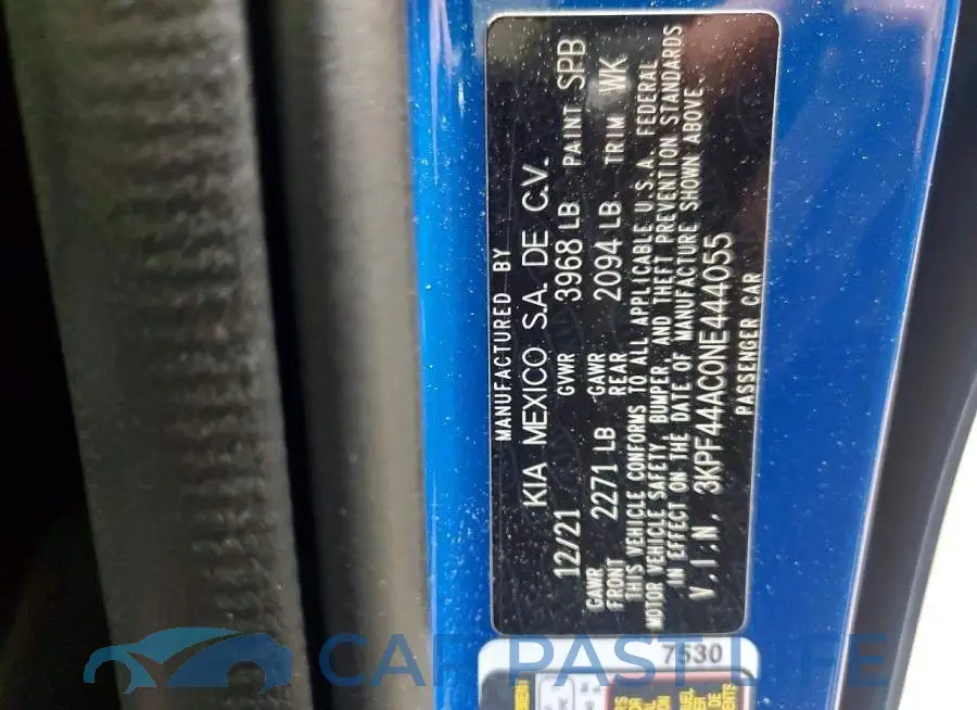 3KPF44AC0NE444055# 13