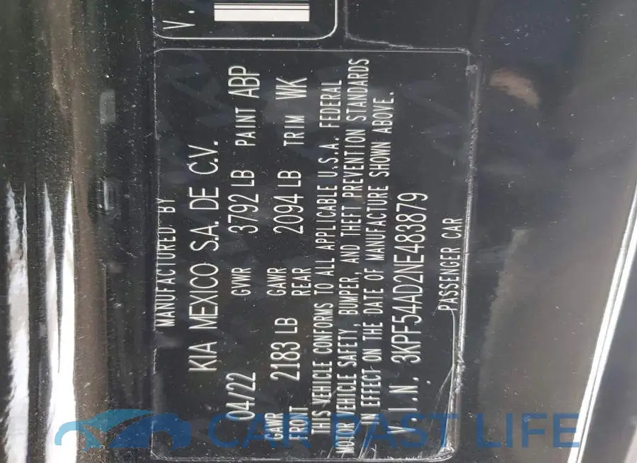 3KPF54AD2NE483879# 12