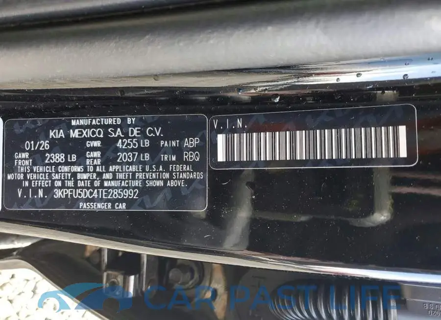 3KPFU5DC4TE285992# 12