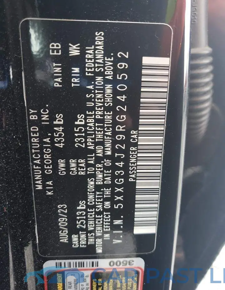 5XXG34J29RG240592# 12