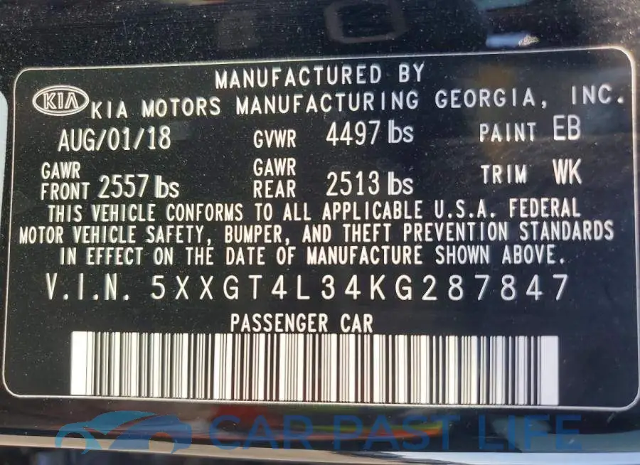 5XXGT4L34KG287847# 13