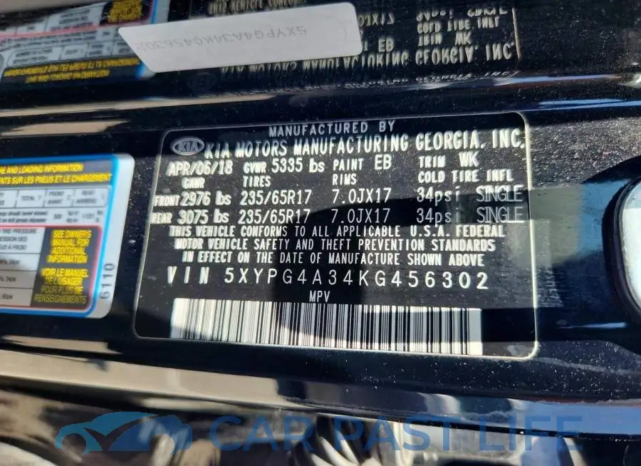 5XYPG4A34KG456302# 12