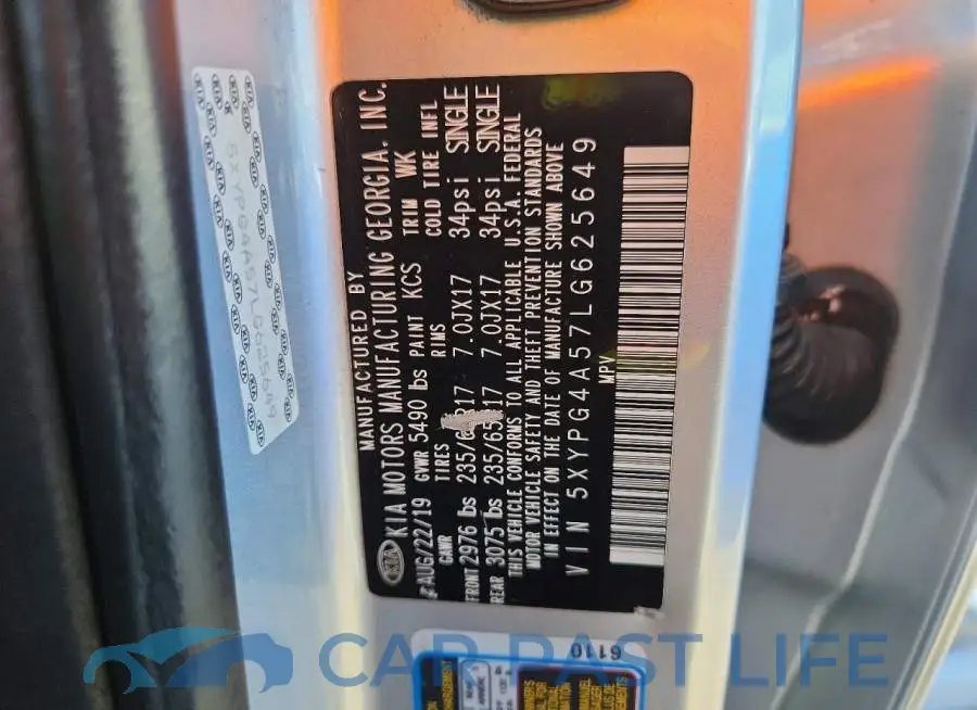 5XYPG4A57LG625649# 13