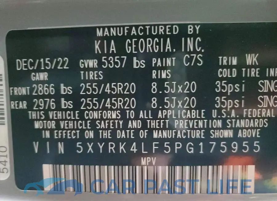 5XYRK4LF5PG175955# 13