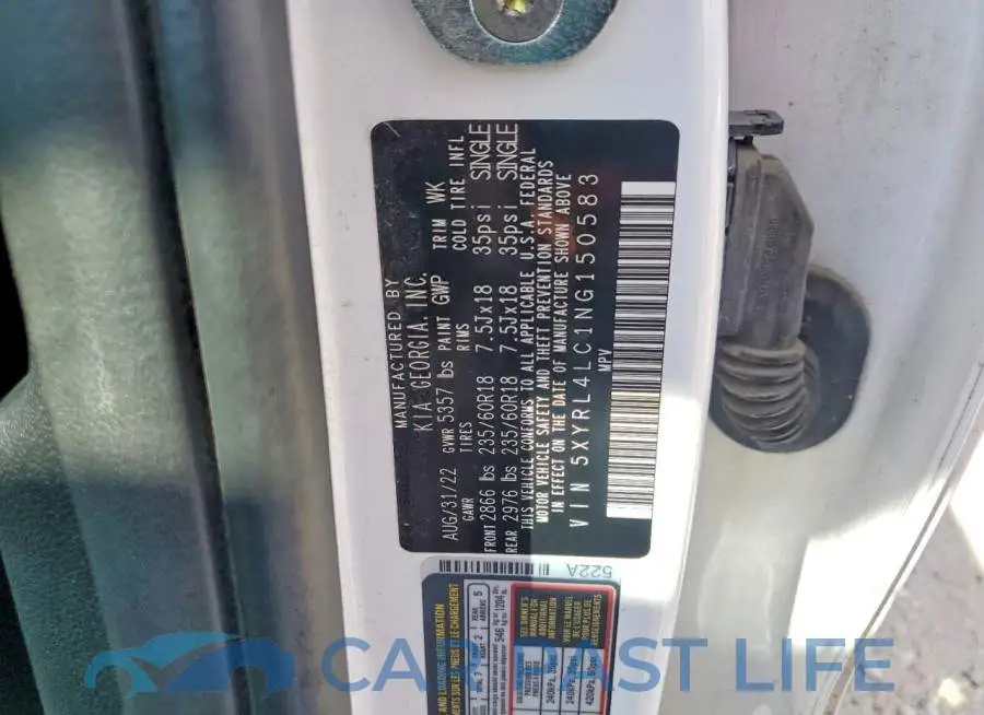 5XYRL4LC1NG150583# 13