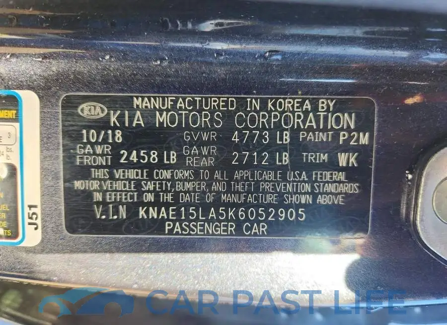 KNAE15LA5K6052905# 13