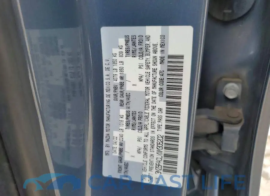 3MZBPACLXNM305202# 12