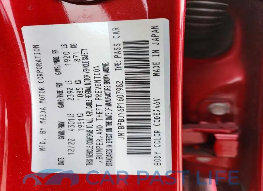 JM1BPBJY6P1607982# 12