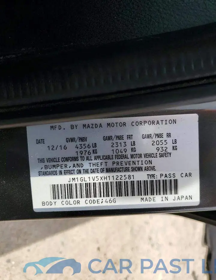 JM1GL1V5XH1122581# 12