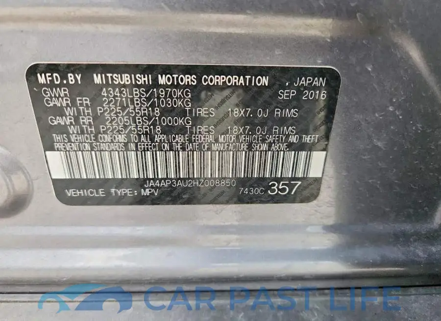 JA4AP3AU2HZ008850# 13