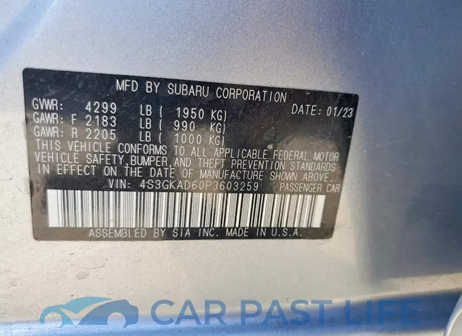 4S3GKAD60P3603259# 12