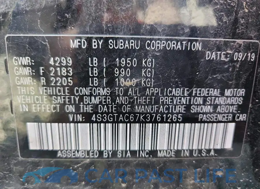 4S3GTAC67K3761265# 12
