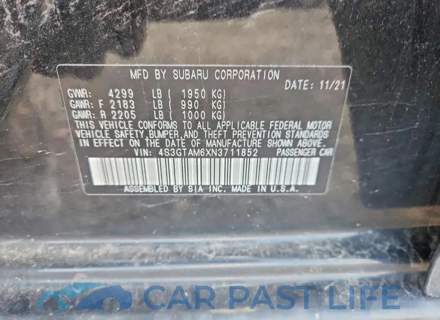 4S3GTAM6XN3711852# 12