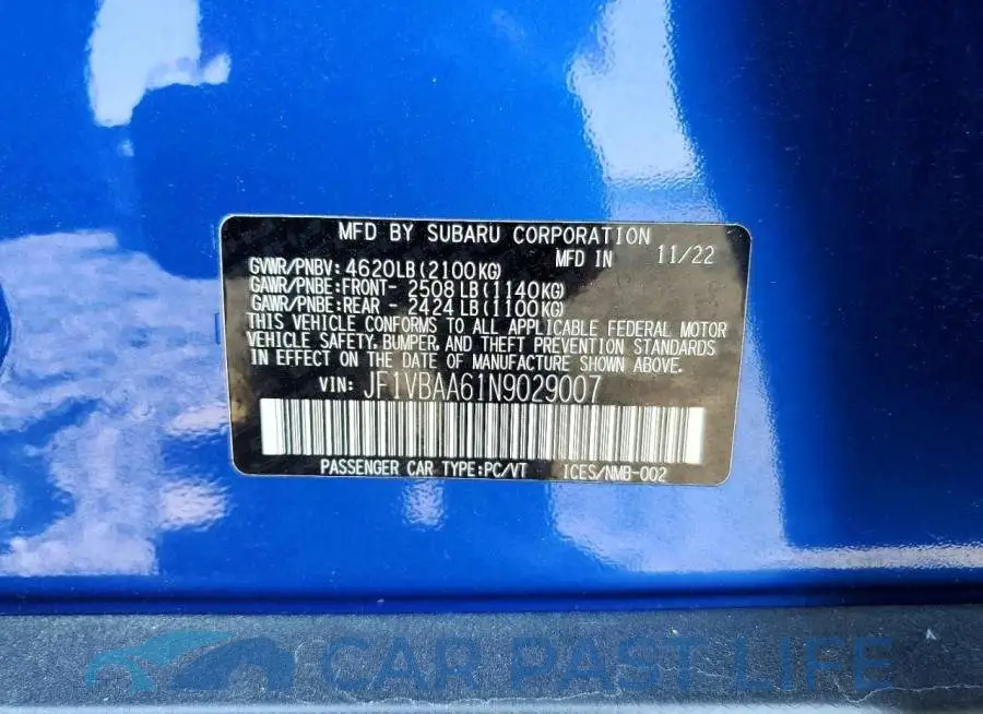 JF1VBAA61N9029007# 12