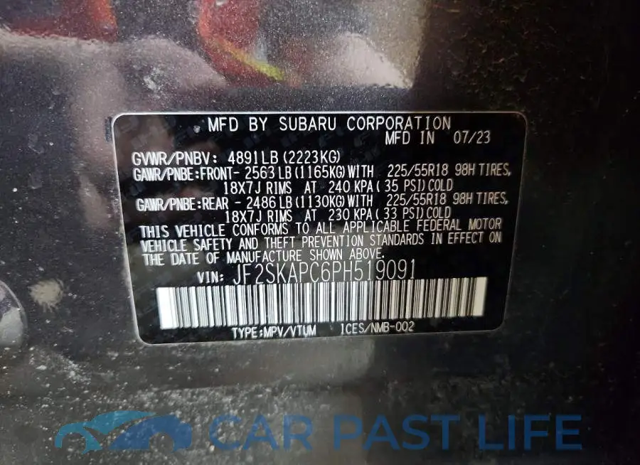 JF2SKAPC6PH519091# 12