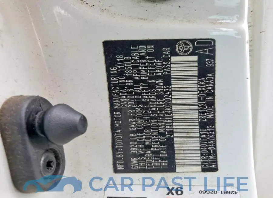 2T1BURHE4KC202432# 12