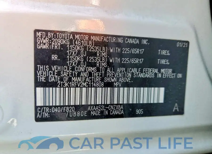 2T3K1RFV2MC114808# 13