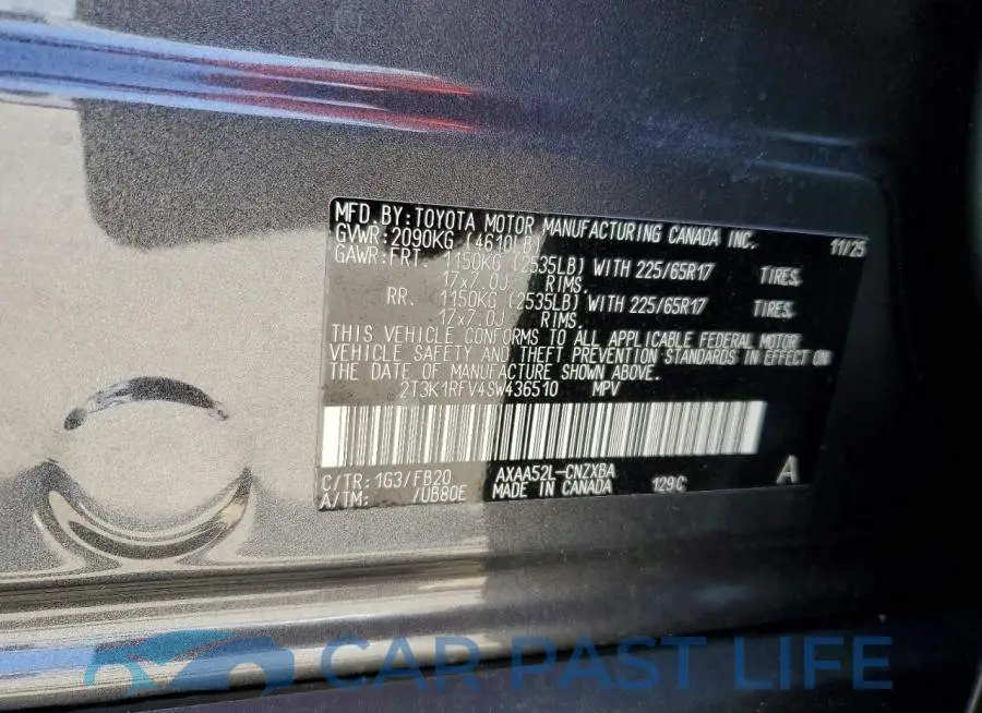 2T3K1RFV4SW436510# 13