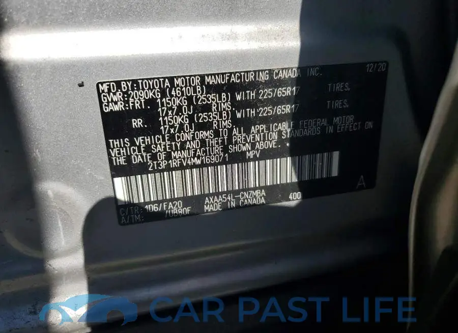 2T3P1RFV4MW169071# 13
