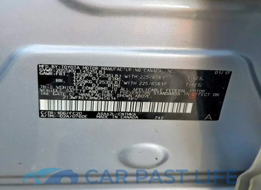 2T3WFREV3HW345614# 14