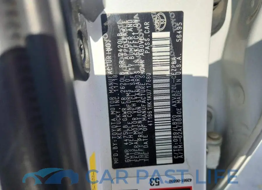 4T1B61HK1KU717680# 12