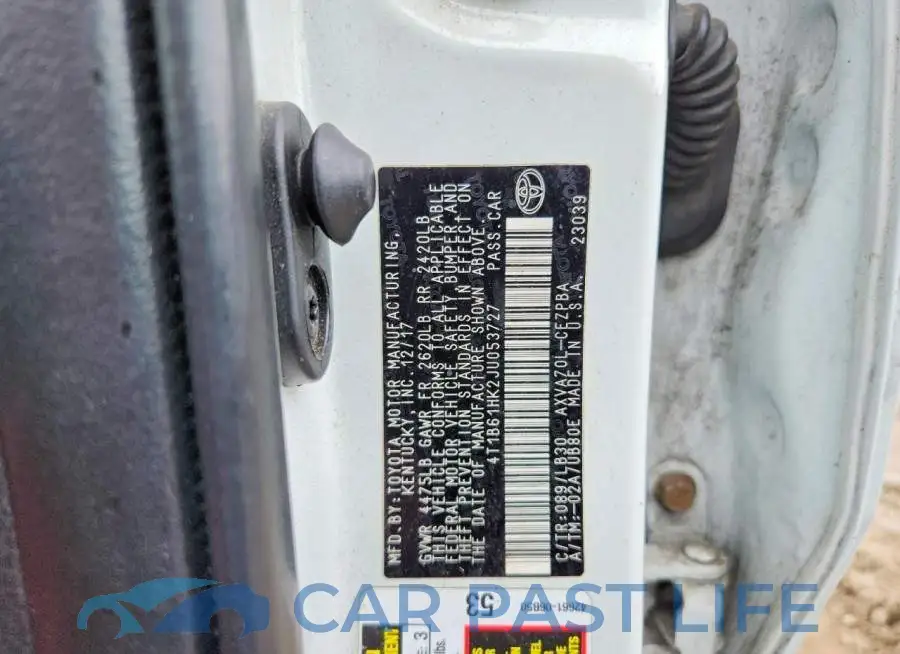 4T1B61HK2JU053727# 12